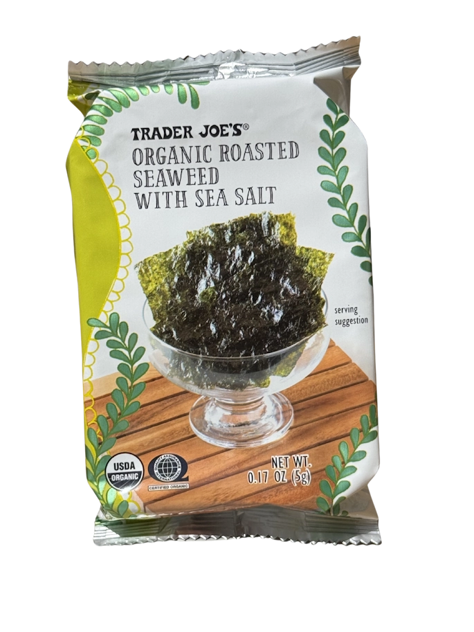Package of roasted seaweed